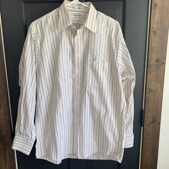 Burberry London Other - Vintage Burberry's Of London Shirt Pocket Button Front Vertical Striped 16-34